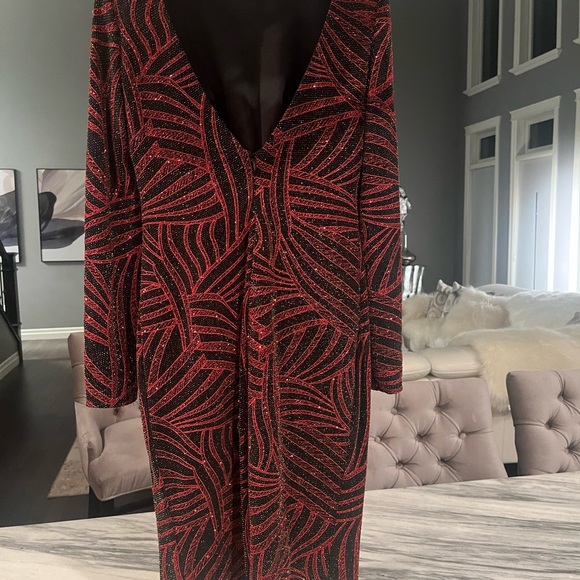 NIGHT WAY DRESS SIZE 6 art deco red black gala wedding cruise wear - Picture 7 of 16